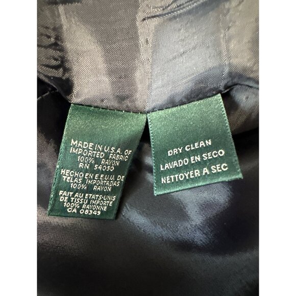 Lauren Ralph Lauren Vintage Navy Pinstripe 2 Button Closure Blazer Women's Sz 10 - Picture 8 of 9